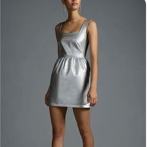 Vegan silver mini dress